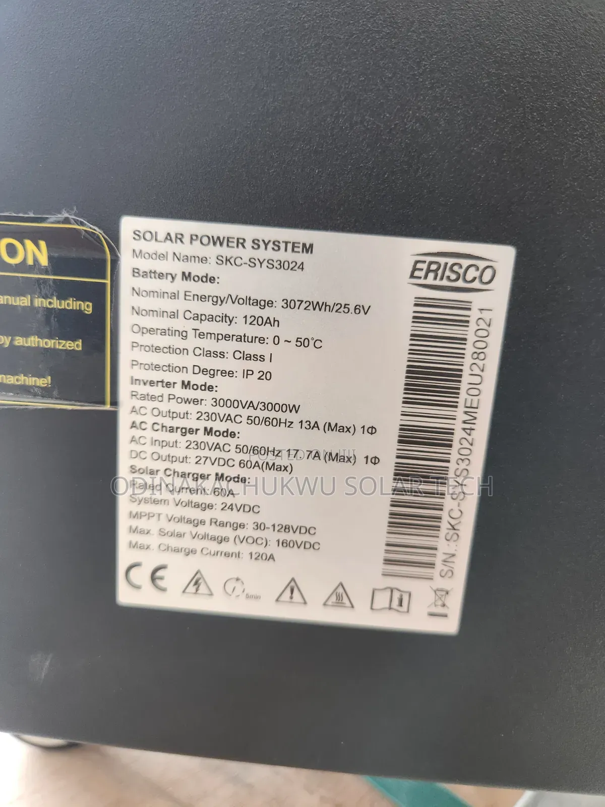 3kw 3.72kwh Erisco Solar System