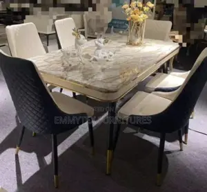Marble Top by 6 Chairs Dinning Table