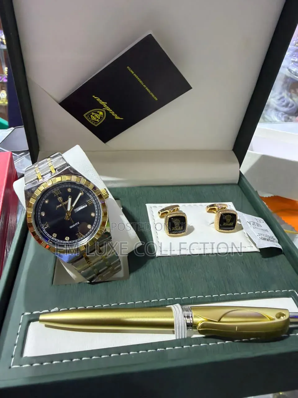 Watch, Pen and Cufflinks Combo for Men