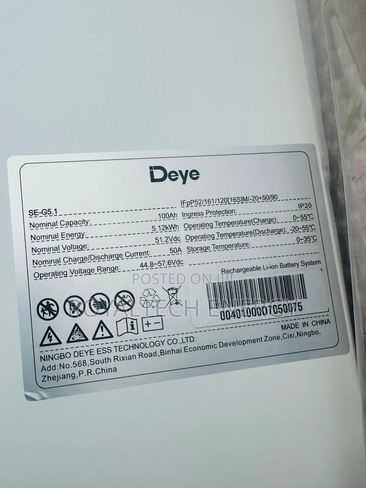 Deye 5kwh 48v Lithium Batteries