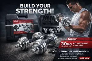 30kg Adjustable Dumbbell Set – Home Gym Fitness Equipment