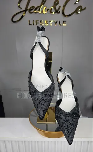 Blinged Bridal Slingback- Black