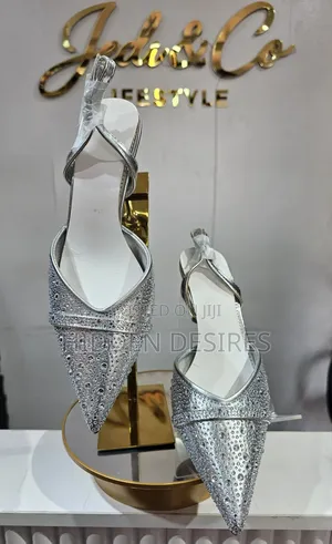 Blinged Bridal Slingback- Silver
