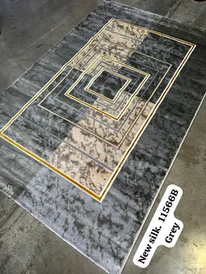 Grey Colour Design Turkey Vip Center Rug 11566b