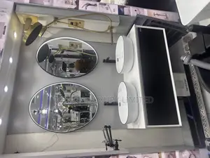 Black and Gold Luxury Cabinet With Led Oval Mirror