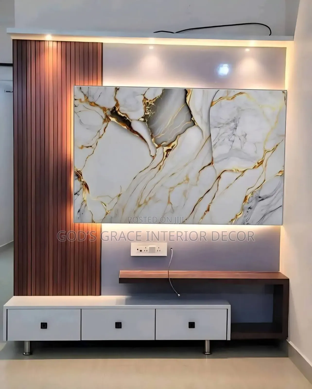 Original Tv Console Wall Paper Available in Different Colours