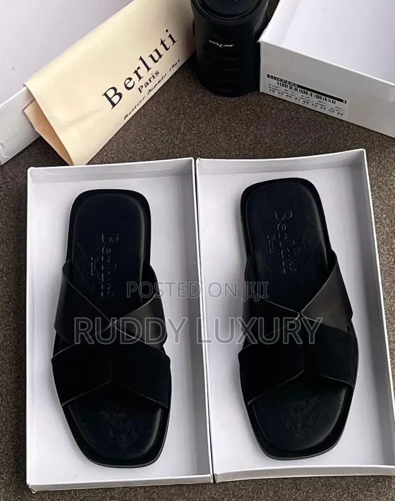 Two-Tone Cross Strap Slides