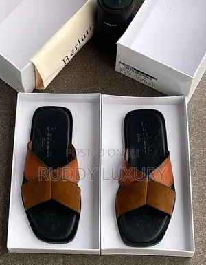 Two-Tone Cross Strap Slides