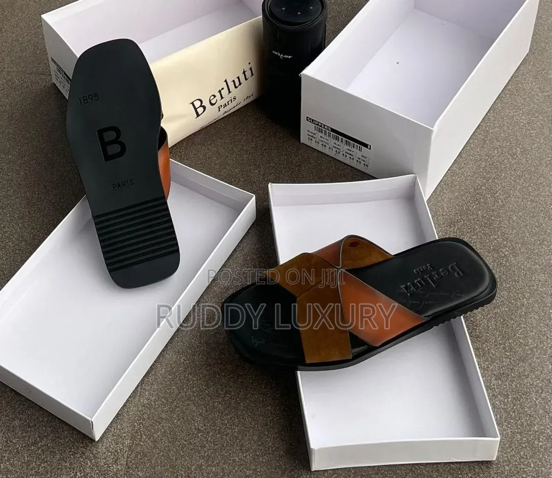 Two-Tone Cross Strap Slides