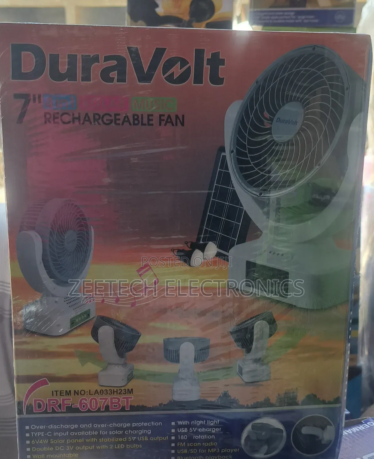 Duravolt 7" Rechargeable Fan
