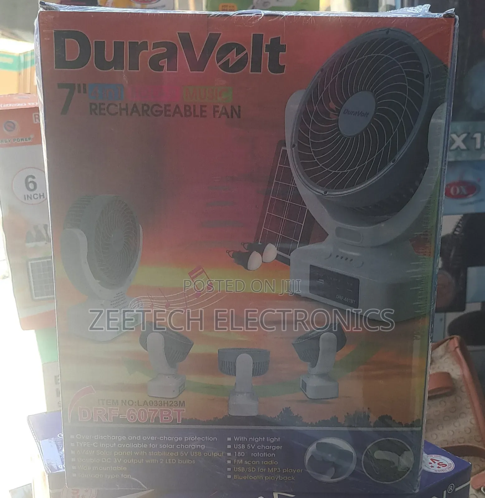 Duravolt 7" Rechargeable Fan