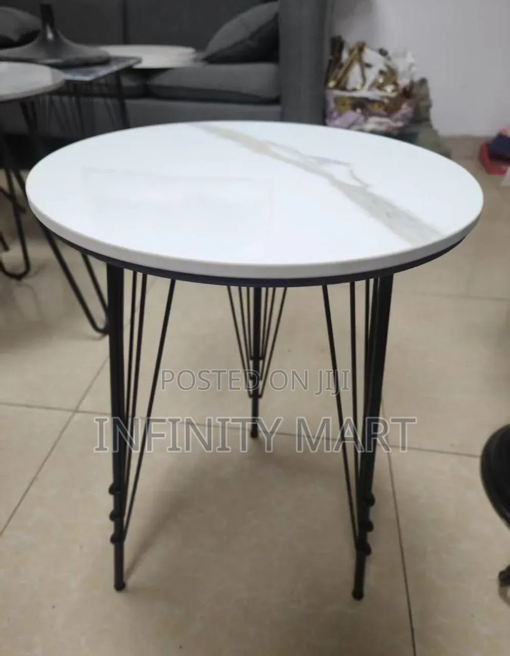Sleek Marble Side Stool