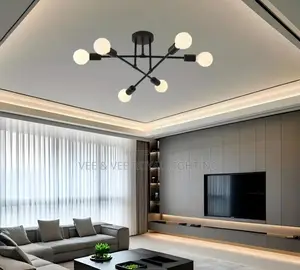 Premium 6 Light Chandelier–Stylish Ceiling Lamp for Living Room, Hotel