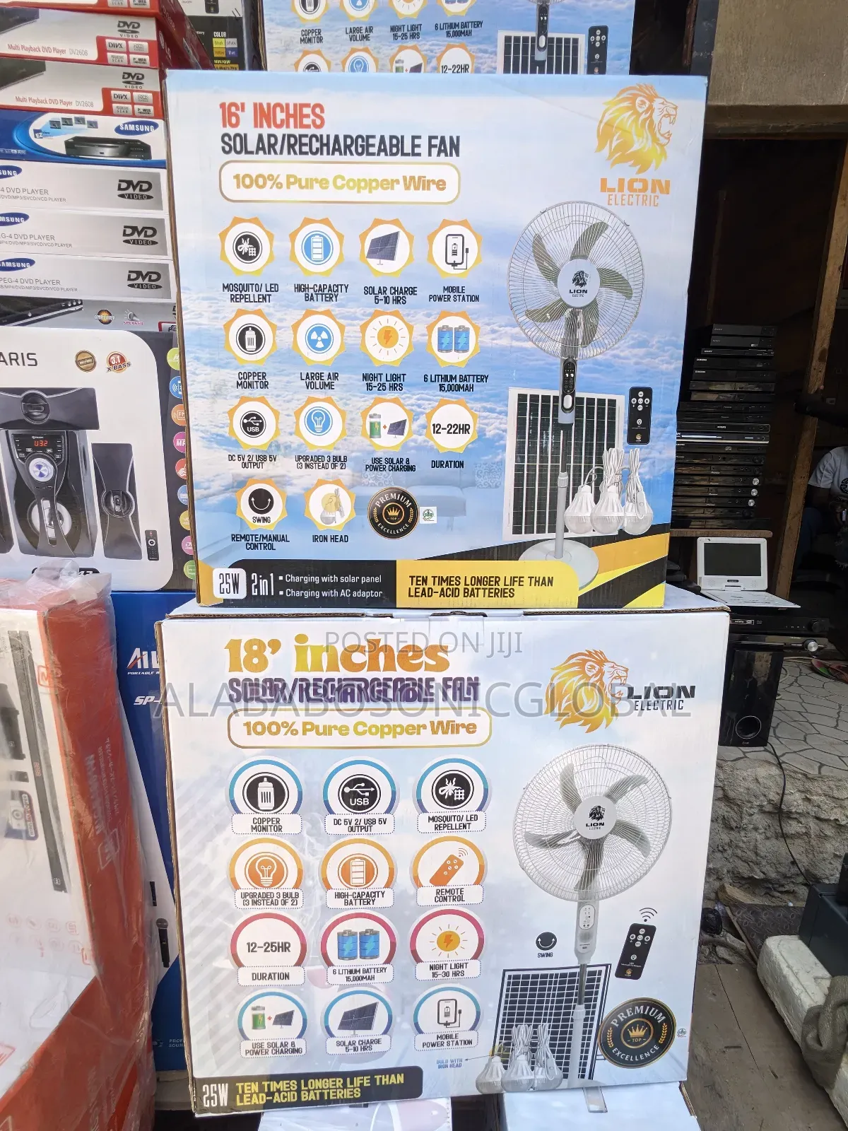 Lion Solar Rechargeable Fan