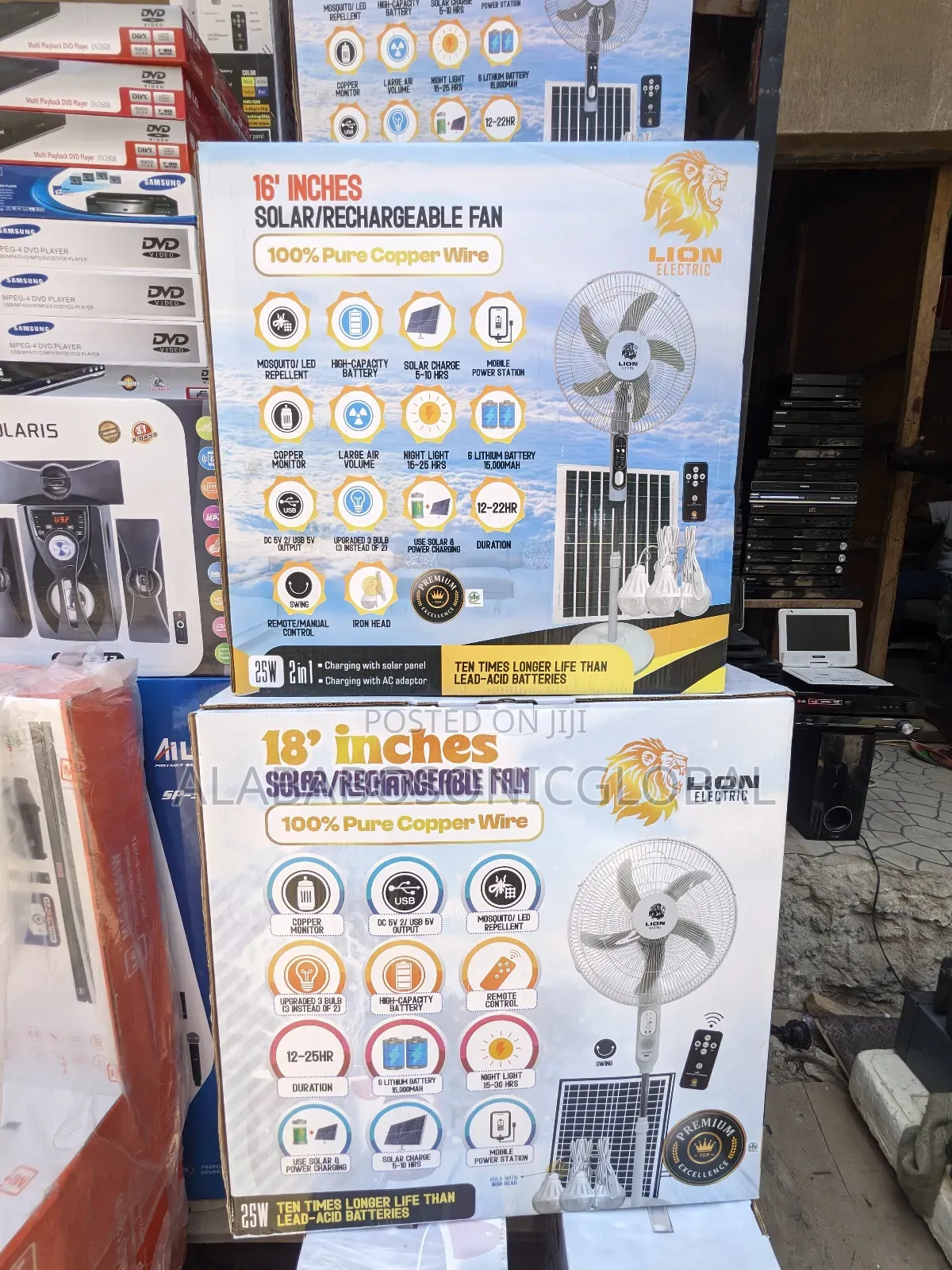 Lion Solar Rechargeable Fan