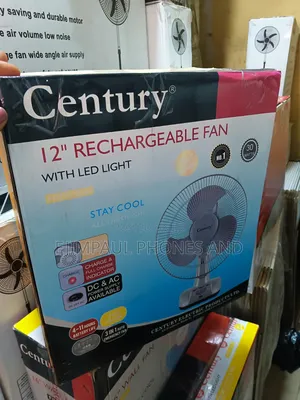 Century 12 Inch Rechargeable Fan With Led Light