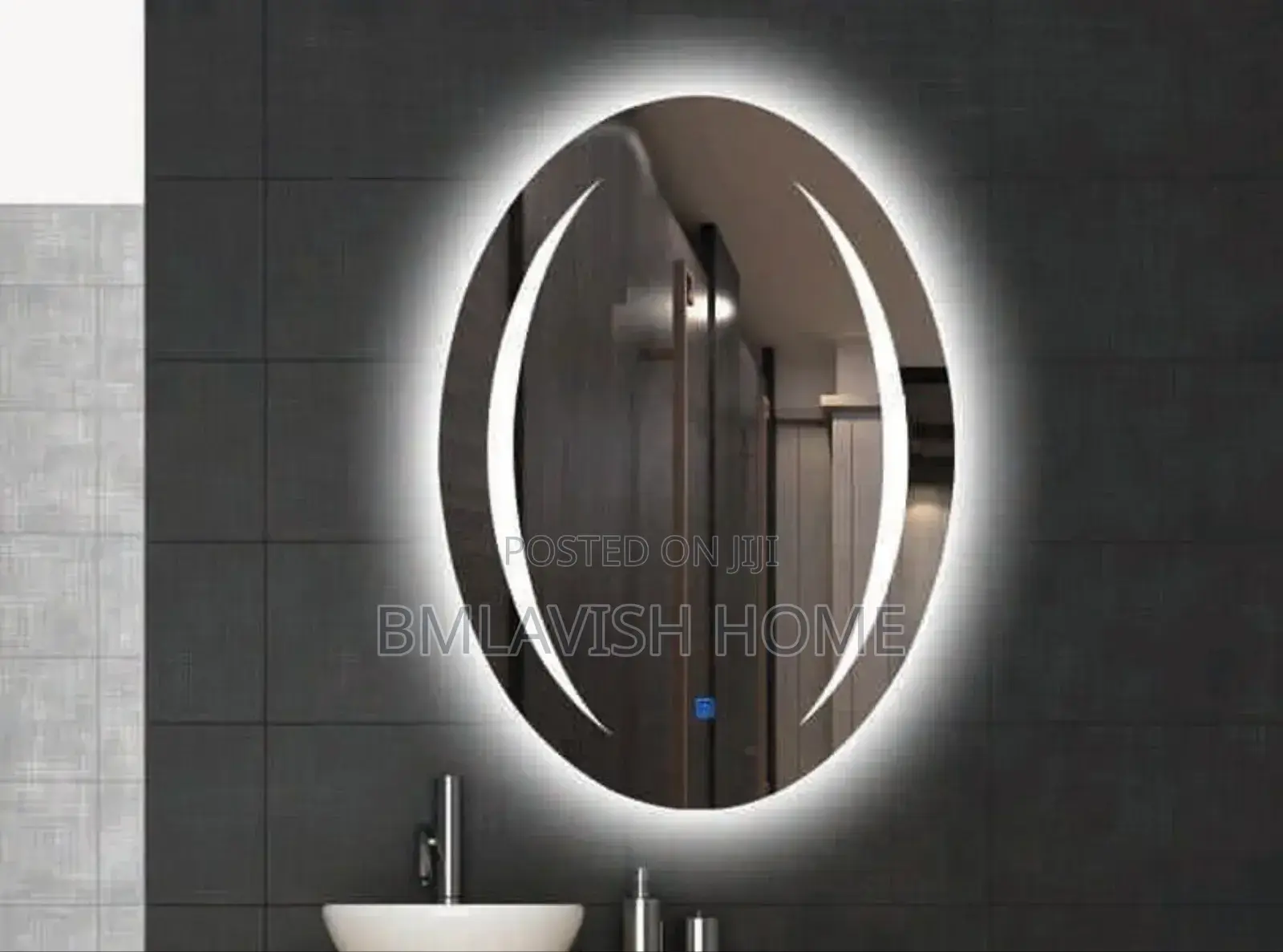 80 by 60 Oval Led Mirror