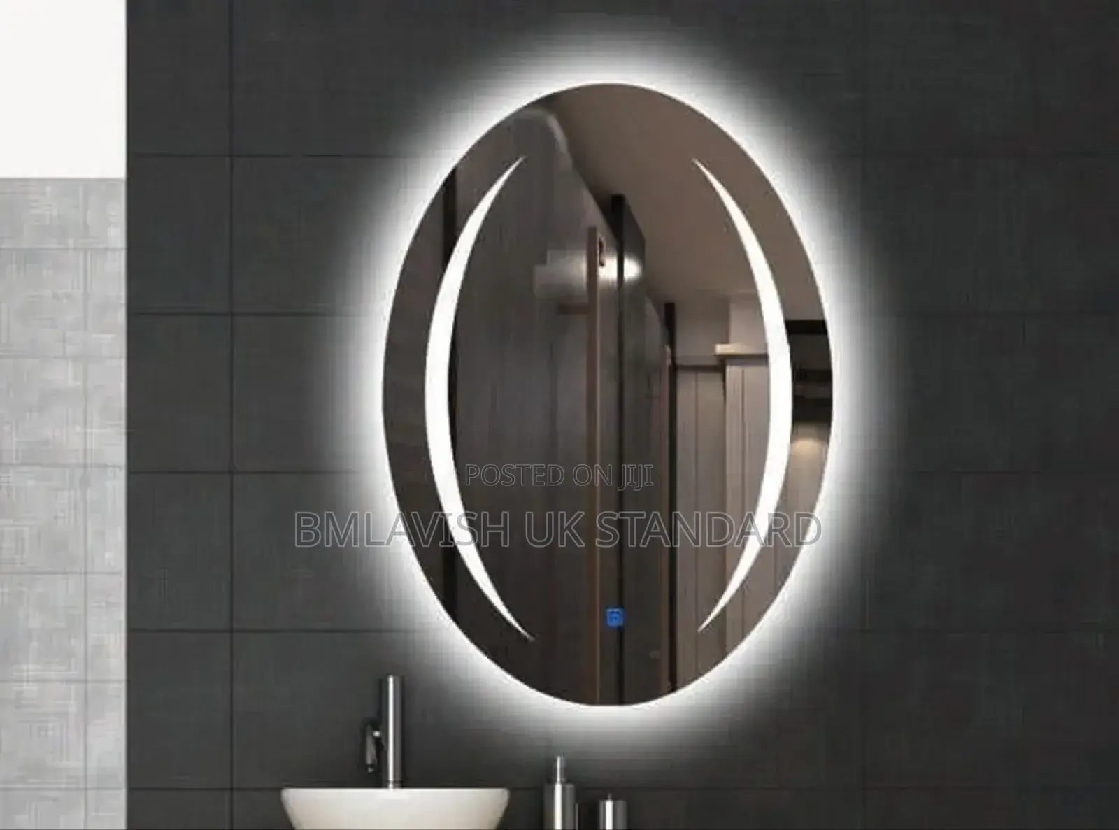 80 by 60 Oval Led Mirror