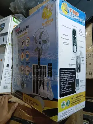 Lion Electric Solar Rechargeable Fan With Solar Panel