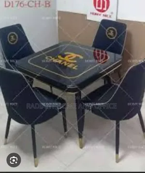 Channel Design Pin Leg Dinning by 4 Seaters