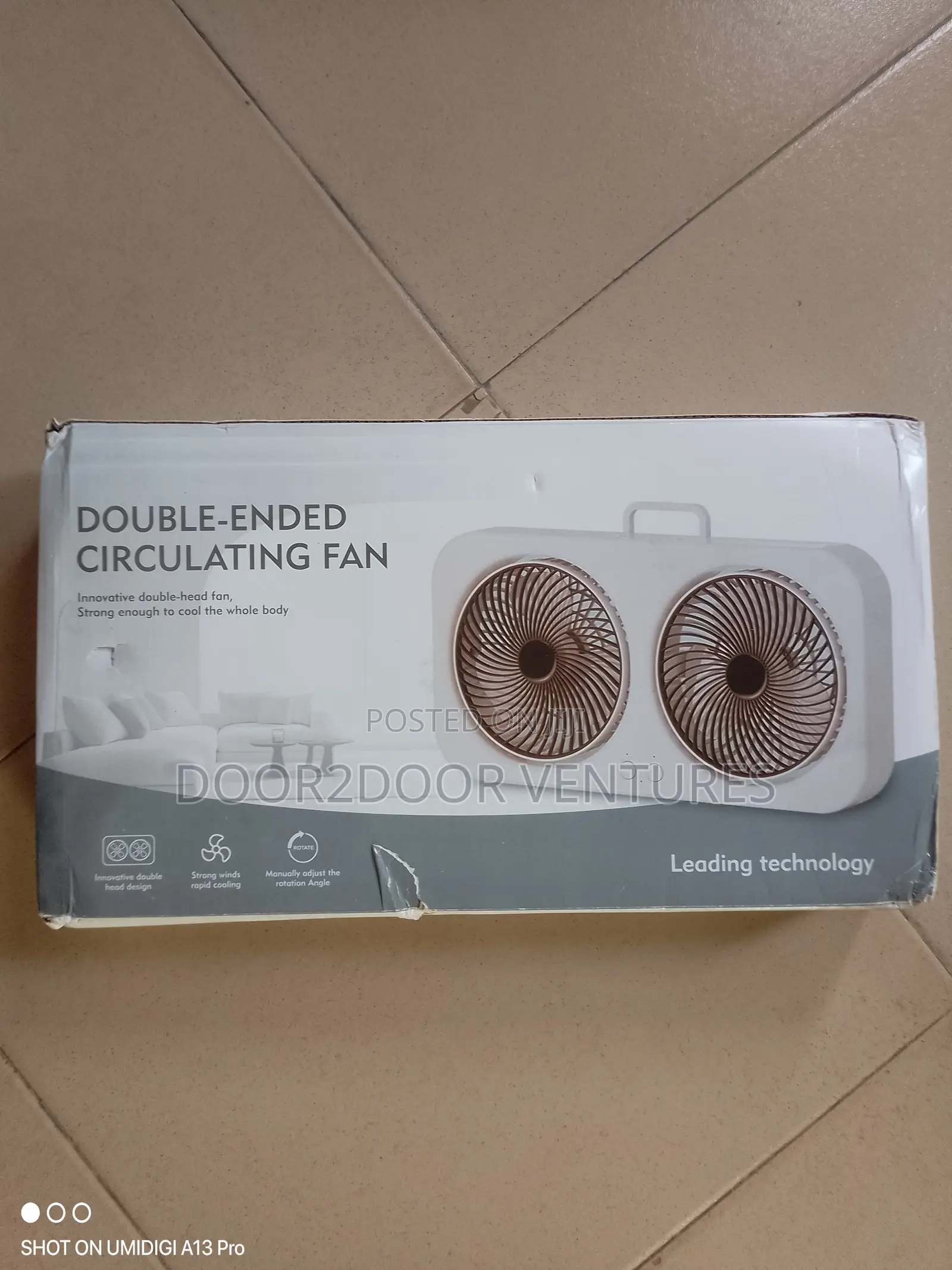 Rechargeable Double Head High Breeze Fan