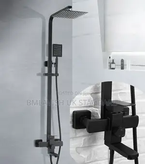 Black Square Standing Shower Set
