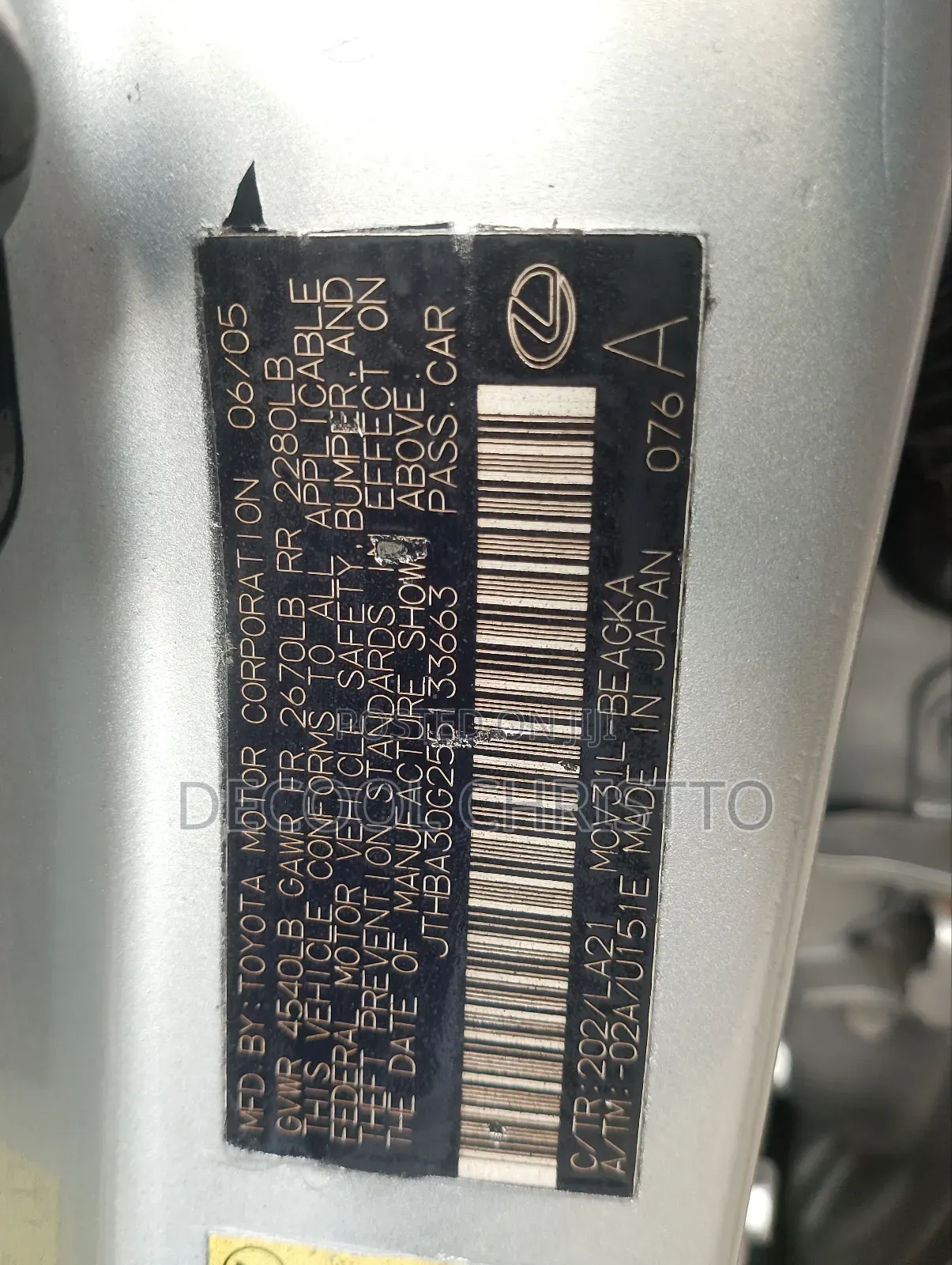 Lexus ES 330 2005 Silver