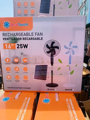 16'real Touch Ventilator Rechargeable Solar Standing Fan