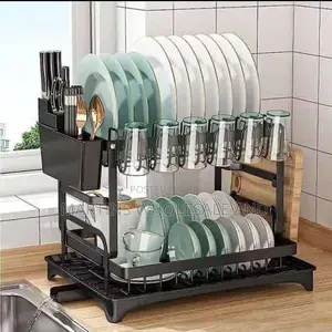 Luxury 2-Tier Dish Drying Rack With a Draining Tray,
