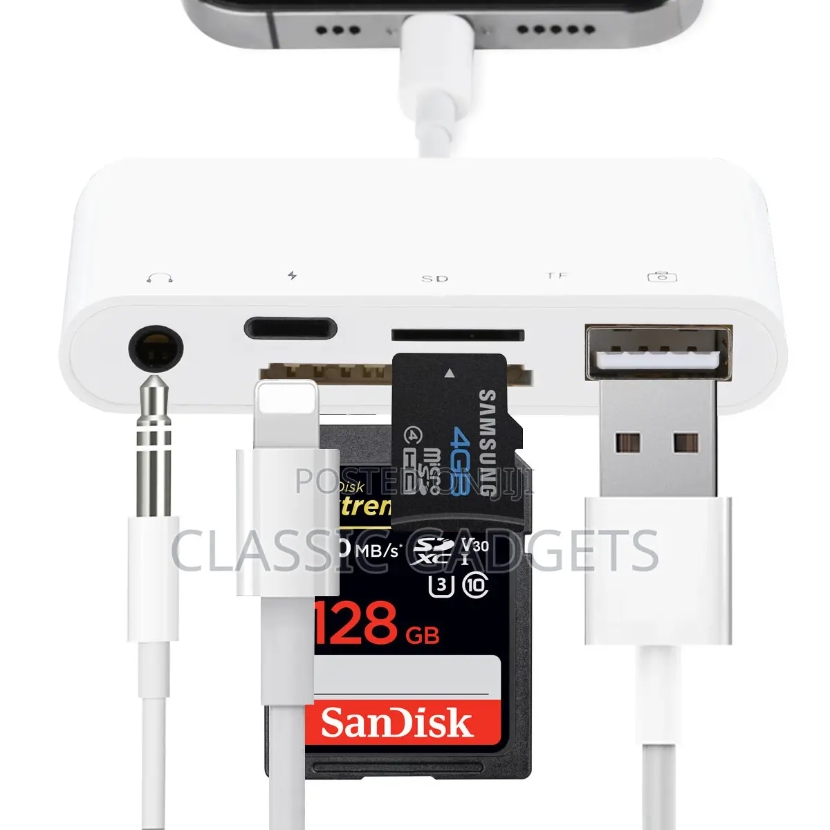 5 in 1 Multi-Port 3.5mm Audio Sd Tf Card Reader Adapter