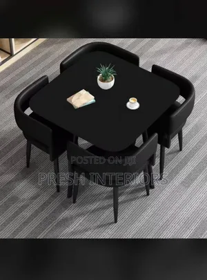 Black Marble Top Dining Set