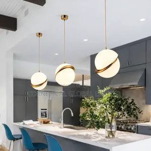 Modern Gold Ring Glass Pendant Light (Single Head / Set Option)