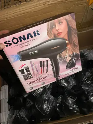 High Quality Sonar 12-in-1 Hair Dryer With Mulfunctional Accessories