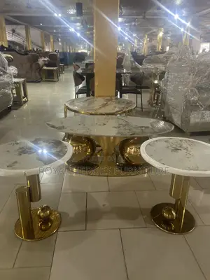 Marble Top Center Table and Stools