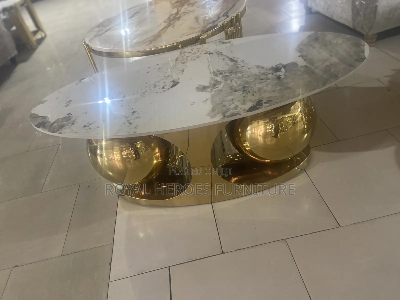 Marble Top Center Table and Stools