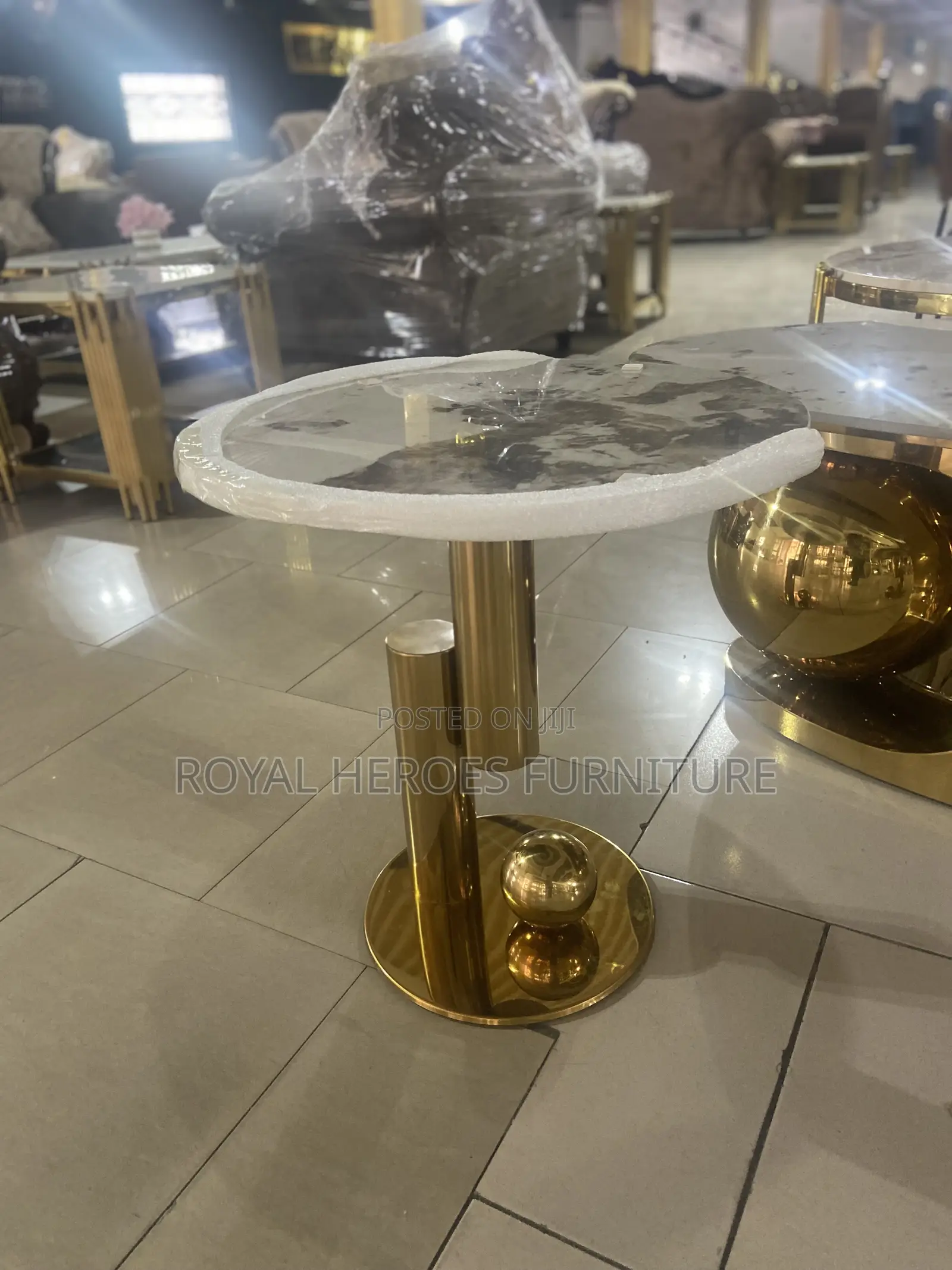 Marble Top Center Table and Stools
