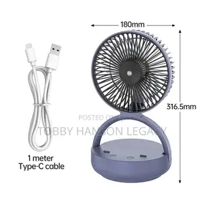 Rotating Folding Portable Table Desk Rechargeable Fan Dp-7637