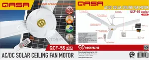 Qasa Dc Solar Ceiling Fan, White, QCF-56 Ac/Dc2