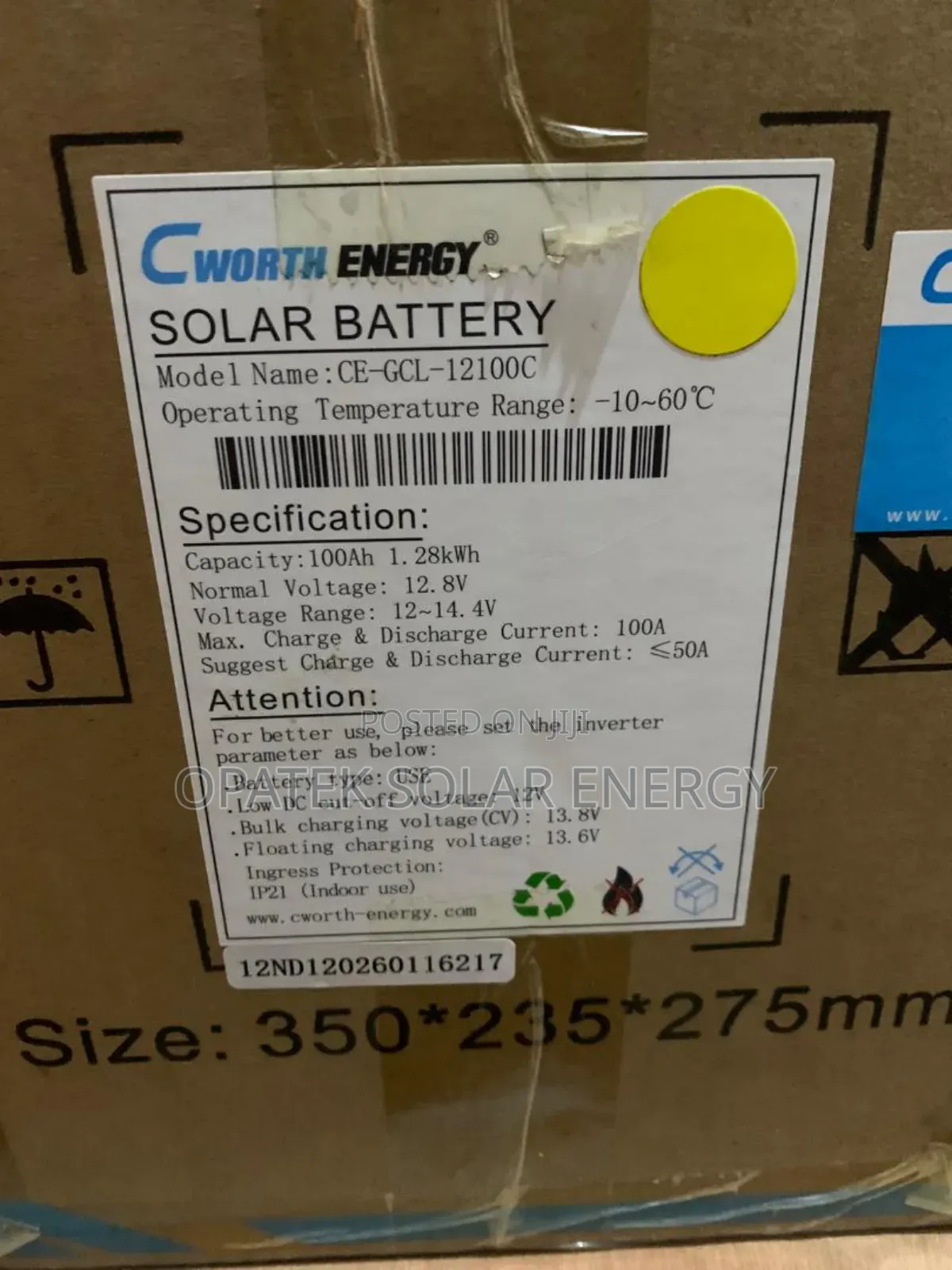C Worth Lithium Battery 100ah 1.28kwh 12v Available