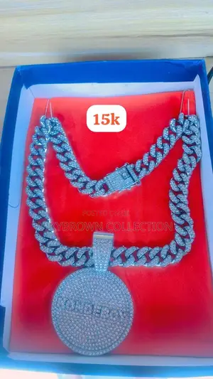 Cuban Necklace Chain With Pendant – Silver