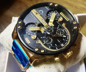 New Diesel Mr Daddy 2.0 Dz7333 Xl 57mm Gold Black Dial Mens Watch Gold