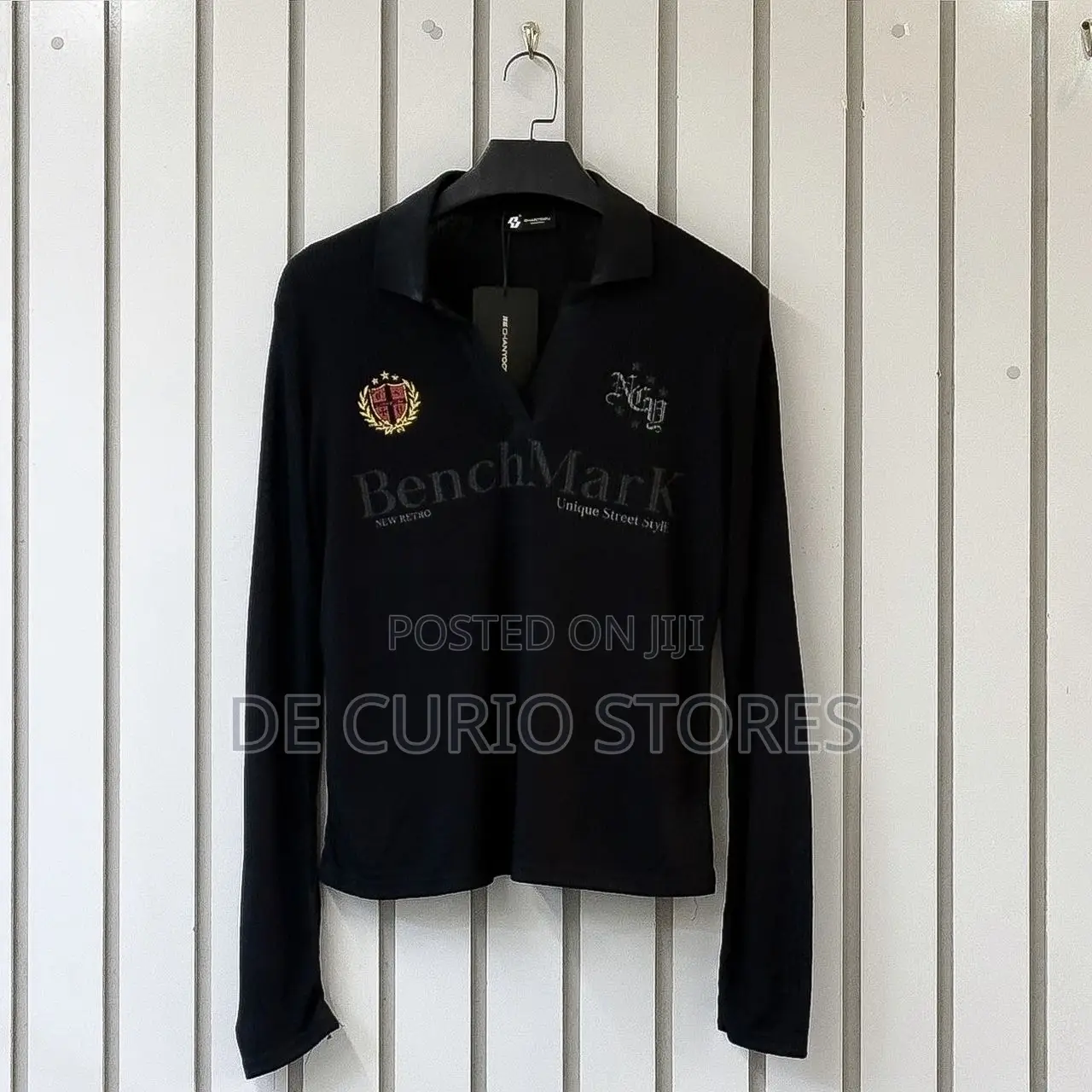 Benchmark Retro Style Long-Sleeve Polo