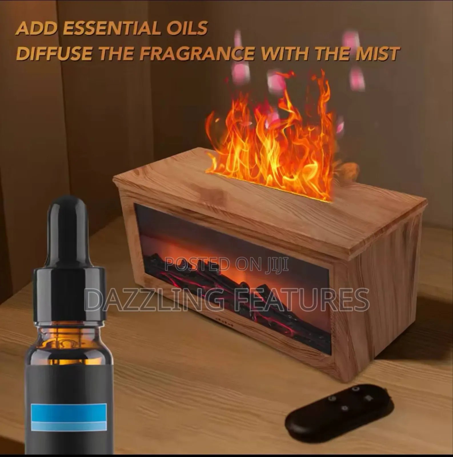 Premium Fireplace Aromatherapy Diffuser Realistic Flame Led Humidifier