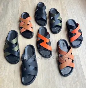 Original Hermes Kazimir Leather Slippers for Men