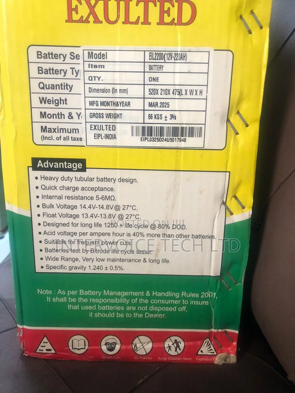 Deep Cycle Tubular Inverter Battery