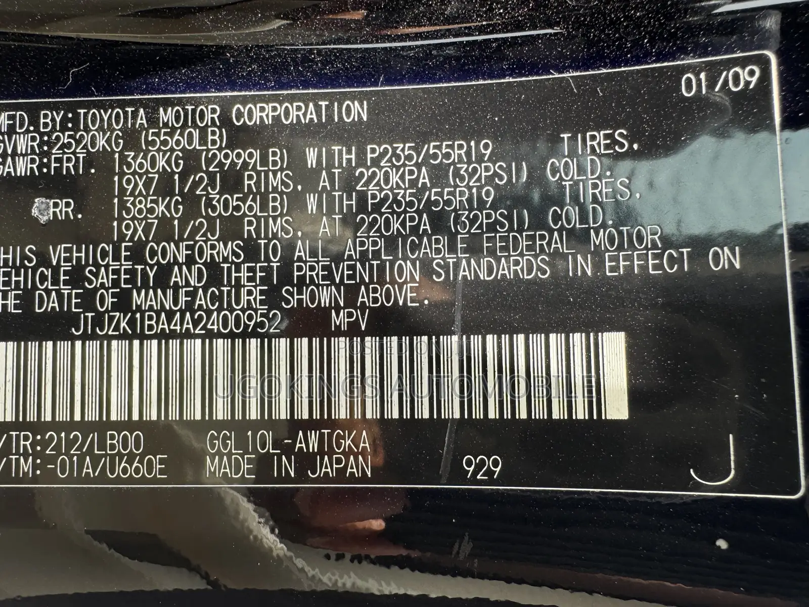 Lexus RX 350 2010 Black