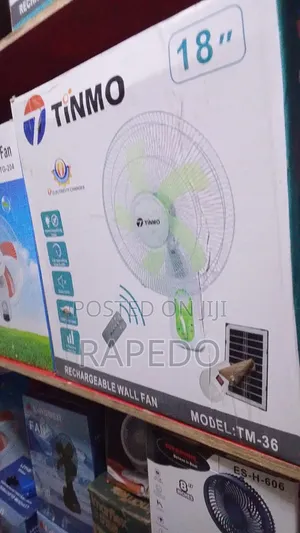 Tinmo 18 Inches Rechargeable Solar Wall Fan
