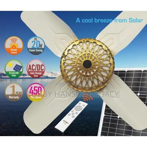 Qasa 24 Inches Ac/Dc Solar Ceiling Fan Qcf-24 Acdc for sale - Tobby ...