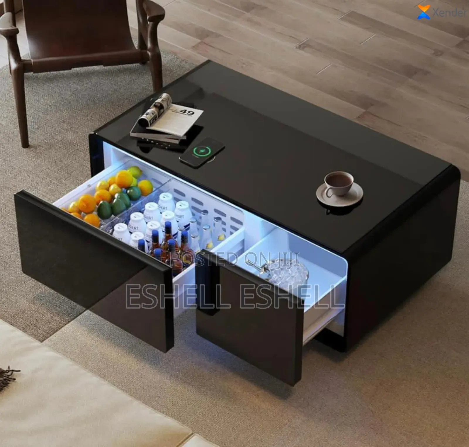 Smart Freezing Coffee Table With Wireless Charging Ports