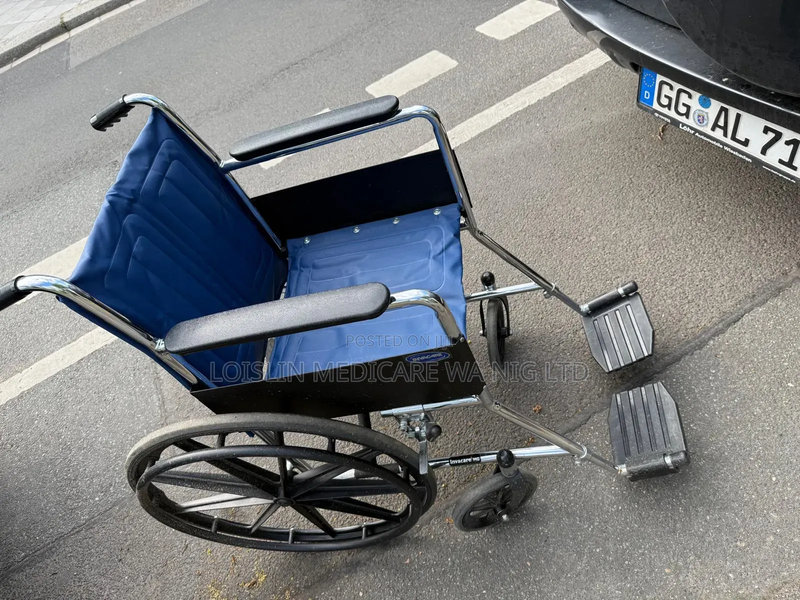 Invacare Blue Foldable Manual Wheelchair